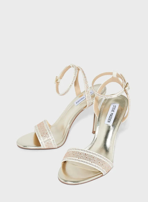 Steve Madden Women's Gold Knockout Heeled Sandals | Steve Madden in Lebanon