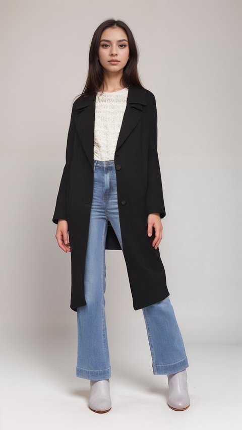 S.Oliver Women's Black Velvet Coat |S.Oliver in Lebanon