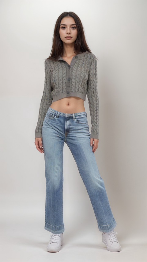 LeGer Women's Grey Long-Sleeve Sweatshirt |LeGer in Lebanon