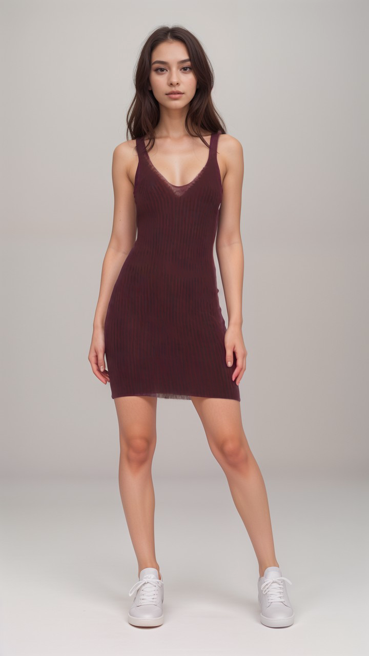 LeGer Women's Dark Purple Slim Dress |LeGer in Lebanon