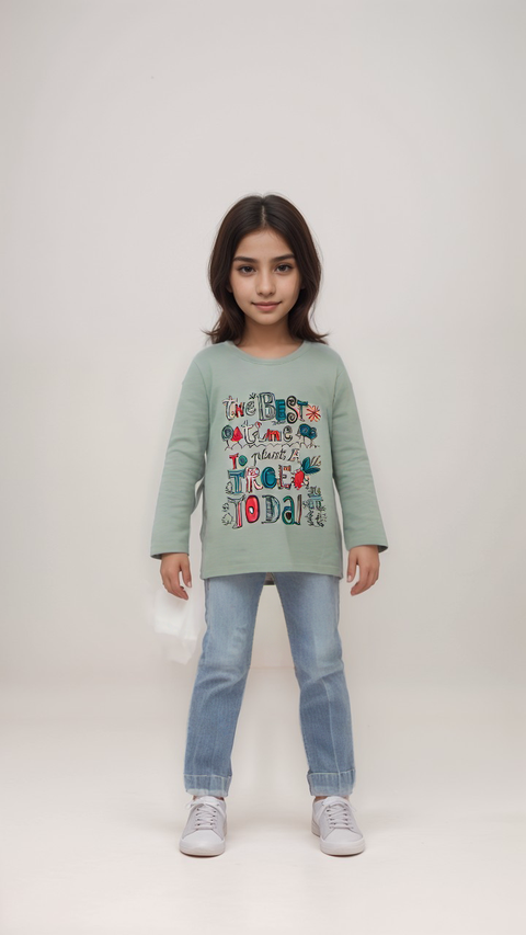 Boboli Girl's Mint Green Long-Sleeve Blouse| Boboli in Lebanon
