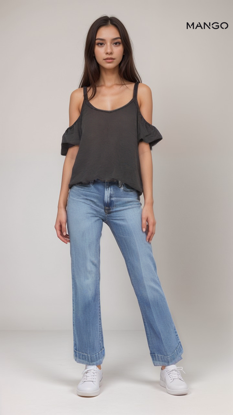 Mango Women's Black Sleeveless Top| Mango in Lebanon