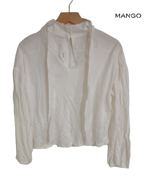 Mango Women's White Long-Sleeve Shirt| Mango in Lebanon