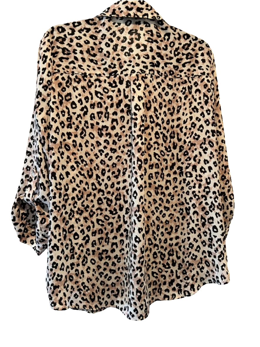 BCX Women's multicolor Animal Printed Button-Front Pat Long-Sleeve Shirt | BCX In Lebanon