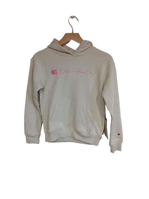 Champion Girl's Off White Logo Printed Long Sleeve Youth Hoodie |champion In Lebanon