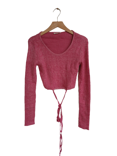 LeGer Women's Pink Long-Sleeve Crop Top | LeGer in Lebanon