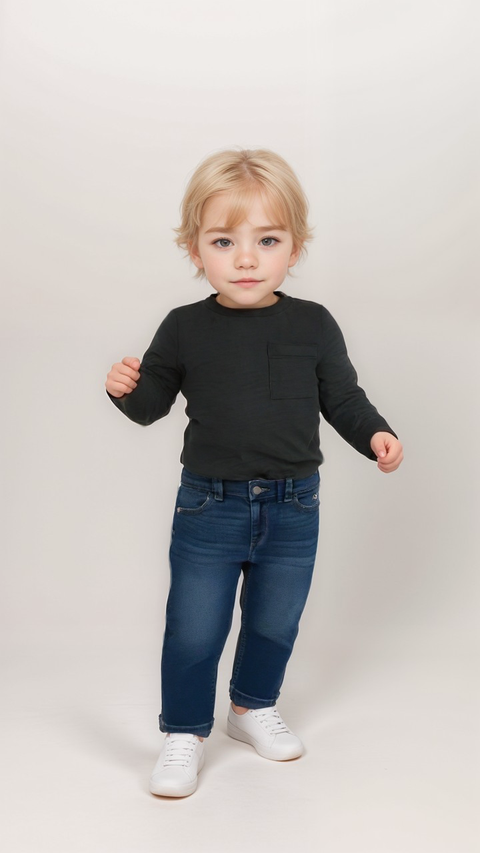 POMPdeLUX Baby Boy Dark Green Long Sleeve Blouse | POMPdeLUX in Lebanon