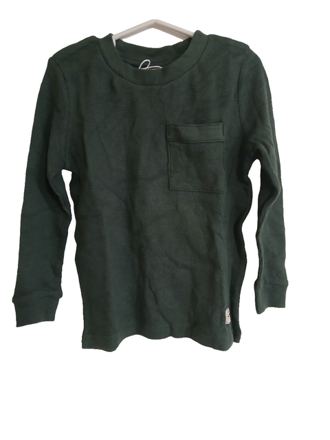 POMPdeLUX Baby Boy Dark Green Long Sleeve Blouse | POMPdeLUX in Lebanon