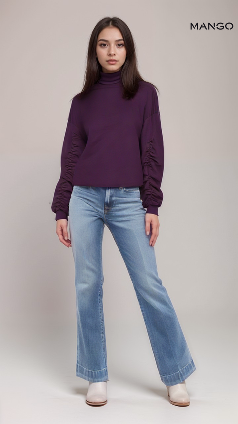 Mango Women's Purple Long-Sleeve Sweatshirt| Mango in Lebanon