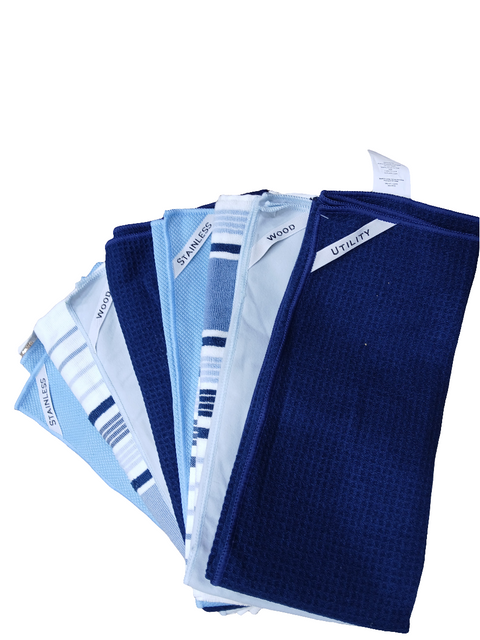 Town & Country Blue Multipurpose Cleaning Cloth Set 8pcs | Town & Country In Lebanon
