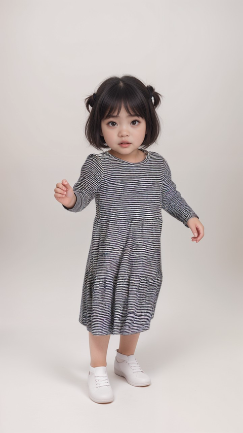 POMPdeLUX Baby Girl Multicolor Long-Sleeve Dress | POMPdeLUX in Lebanon