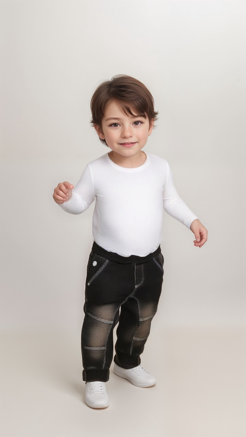 Boboli Baby Boy Washed Black Pants | Boboli In Lebanon