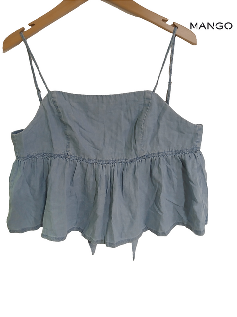 Mango Women's Denim Sleeveless Top | Mango in Lebanon