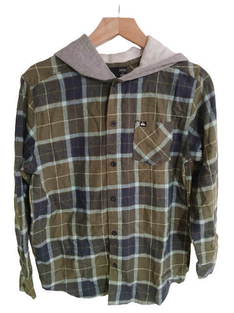 Quiksilver & Roxy Boy's Green Hooded Flannel Shirt |Quiksilver & Roxy In Lebanon
