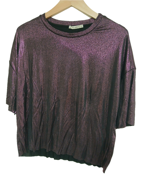 Pull&Bear Women's Purple Black Short-Sleeve T-Shirt | Pull&Bear in Lebanon