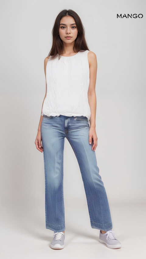 Mango Women's White Sleeveless Blouse| Mango in Lebanon