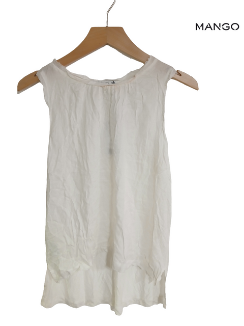 Mango Women's White Sleeveless Blouse| Mango in Lebanon