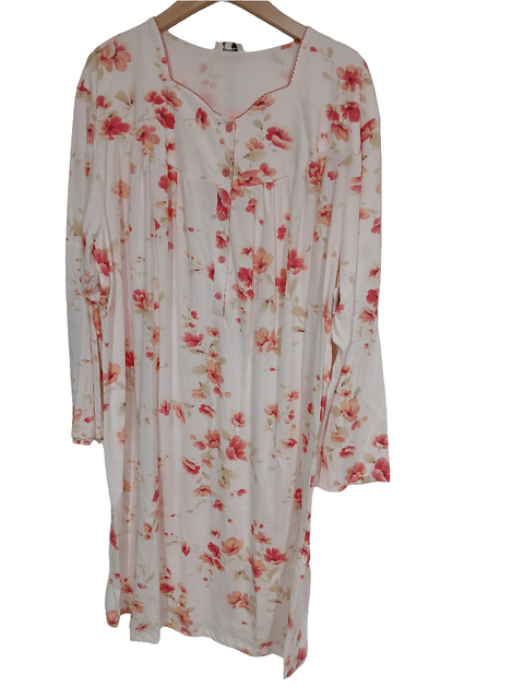 Cybele Women's Pink Flowered Long-Sleeve Sleep Dress |Cybele in Lebanon