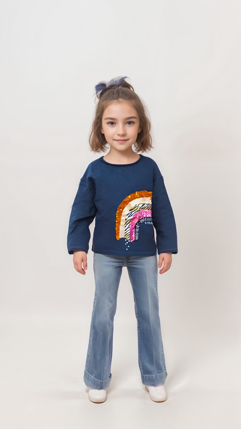 S.Oliver Girl's Navy Long-Sleeve Blouse |S.Oliver in Lebanon