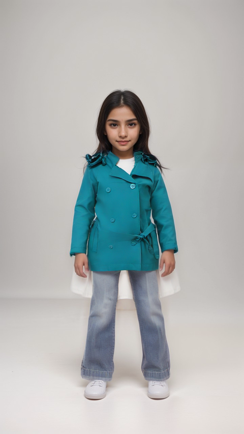 Boboli Girl's Turquoise Coat| Boboli in Lebanon
