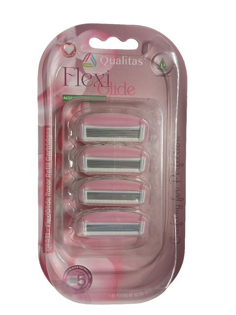 Flexi Glide Women's Pink Aloe Vera & Vitamine E Blades Refill 4pcs | Flexi Glide In Lebanon