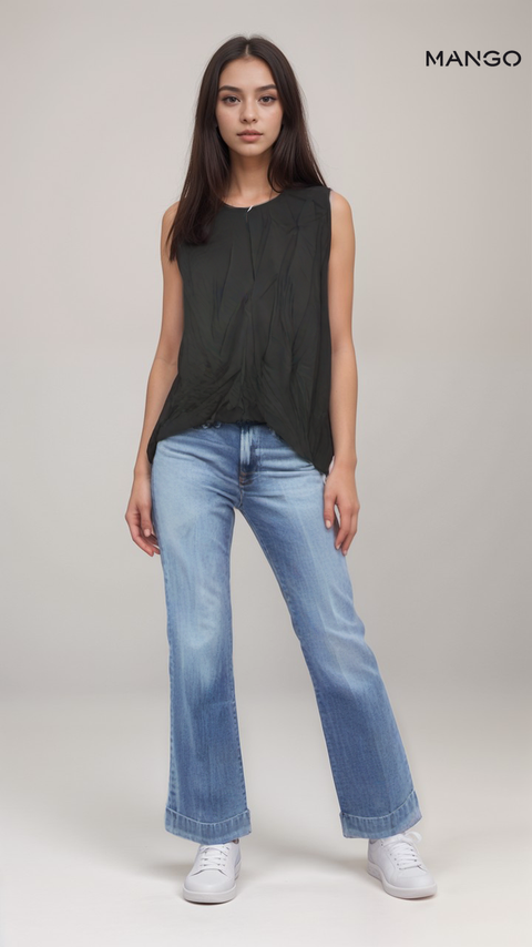 Mango Women's Black Sleeveless Top| Mango in Lebanon