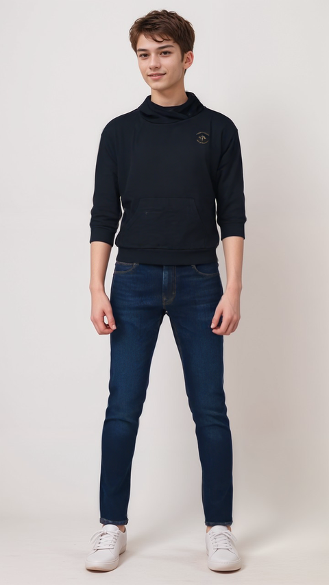 POMPdeLUX Boy's Navy Blue Hoodie | POMPdeLUX in Lebanon
