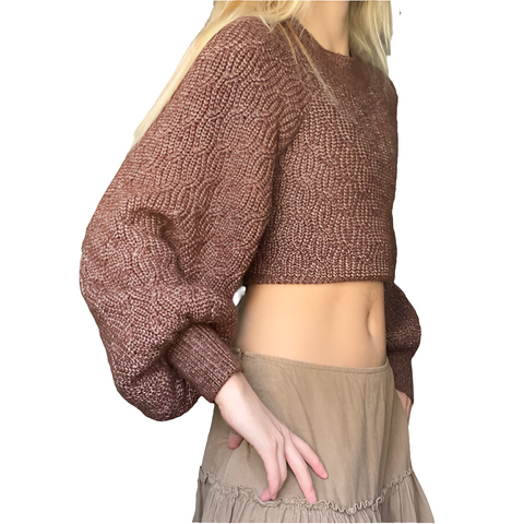 Forever 21 Women's Brown Knitted Open Back Tie Back Sweater | Forever 21 In Lebanon