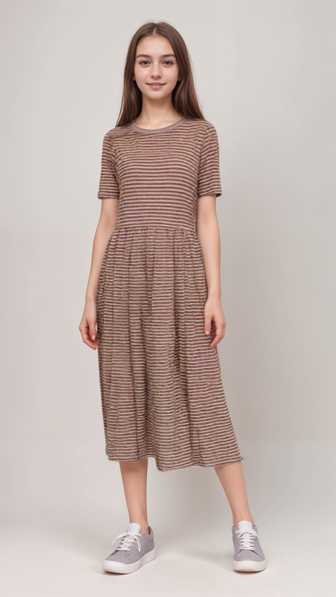 POMPdeLUX Girl's Rose Striped Claire Dress |POMPdeLUX in Lebanon