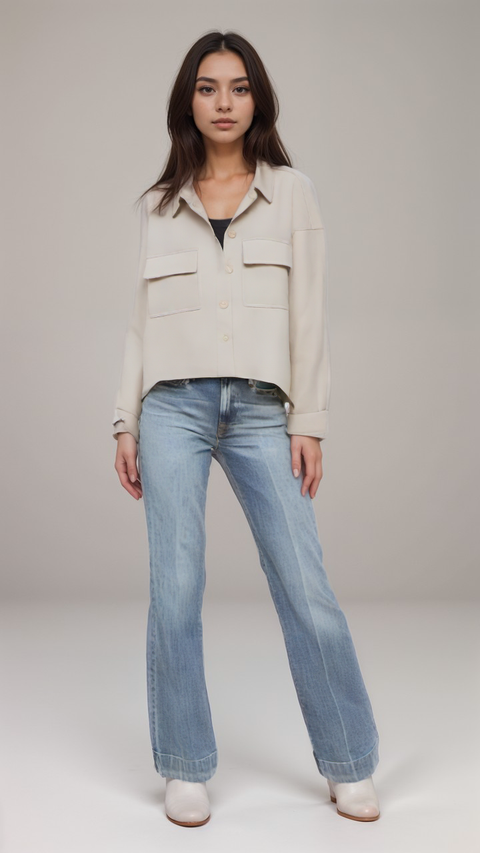 LeGer Women's Beige Buttoned Jacket | LeGer in Lebanon