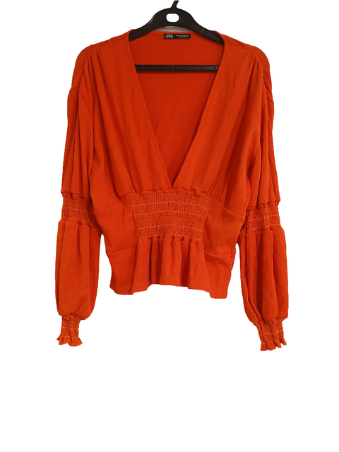 Zara Women's Brick Long-Sleeve Blouse | Zara in Lebanon