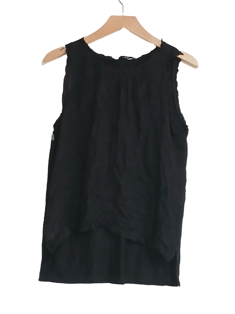 Mango Women's Black Mesh Knitted Sleeveless Blouse |Mango In Lebanon