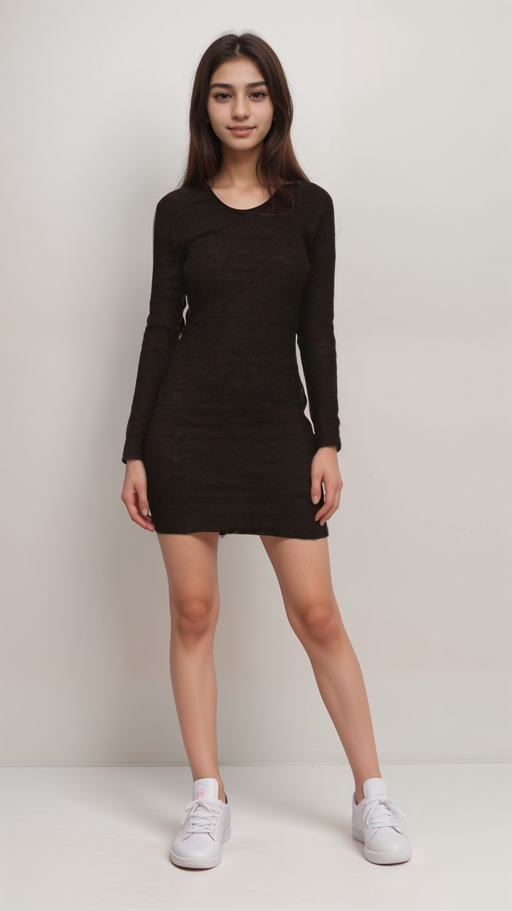 LeGer Women's Dark Brown Long-Sleeve Dress| LeGer in Lebanon