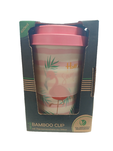 Bamboo Cups Pink Drinking Thermal Cup 400 ml| Bamboo Cups In Lebanon