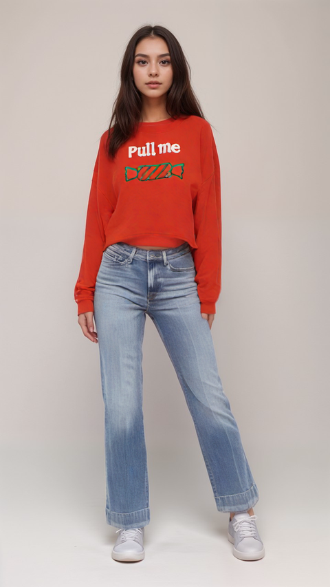LeGer Women's Red Oversized Sweatshirt | LeGer in Lebanon