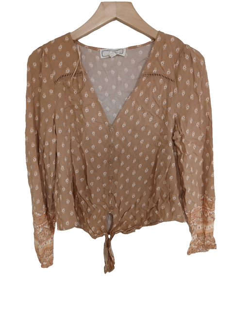 Hippie Rose Women's Brown Floral Long Sleeved Blouse |Hippie Rose In Lebanon
