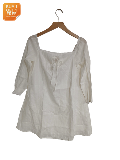 LeGer Women's White Short Sleeve Dress | LeGer in Lebanon