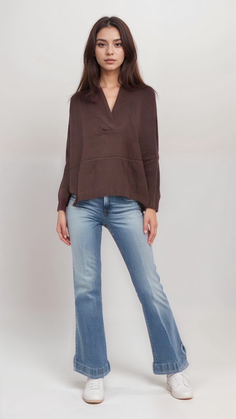 LeGer Women's Burgundy Long-Sleeve Sweatshirt | LeGer in Lebanon