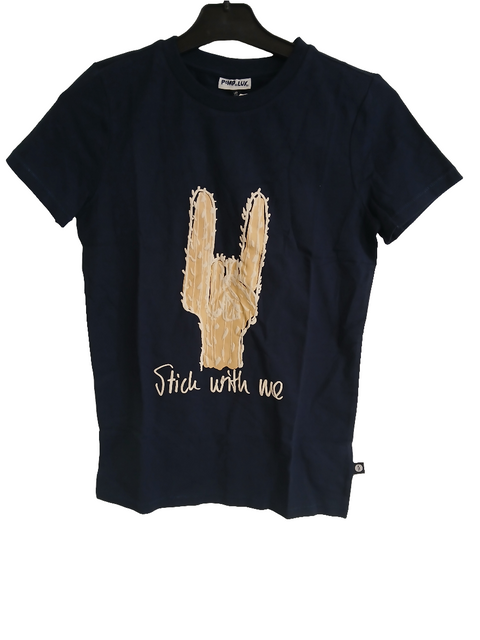 POMPdeLUX Girl's Navy Short-Sleeve T-shirt |POMPdeLUX in Lebanon