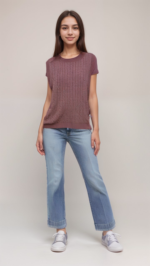 POMPdeLUX Girl's Purple Maggie Knit Top| POMPdeLUX in Lebanon