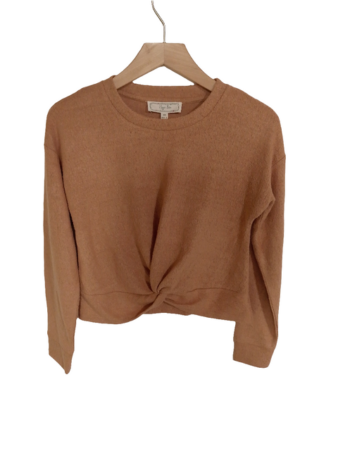 Hippie Rose Women's Camel Long Sleeve Blouse |Hippie Rose In Lebanon