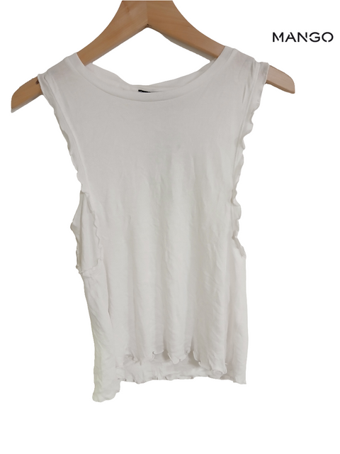 Mango Women's White Sleeveless Blouse| Mango in Lebanon