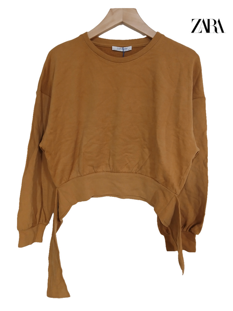 Zara Women's Camel Long-Sleeve Sweatshirt | Zara in Lebanon