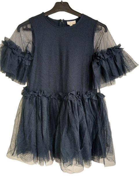 POMPdeLUX Girl's Navy Blue Tulle Dress | POMPdeLUX in Lebanon