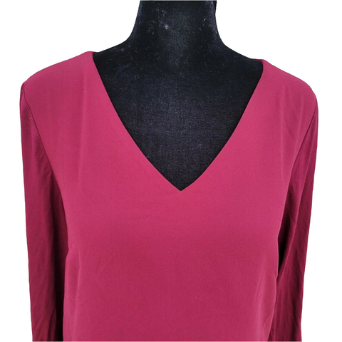 Michael Kors Women's Purple Plus Size Mix Media Long Sleeve Blouse |Michael Kors In Lebanon