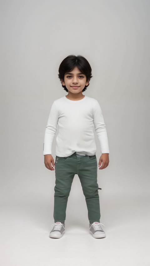 Boboli Boy's Khaki Green Slim Pants | Boboli in Lebanon