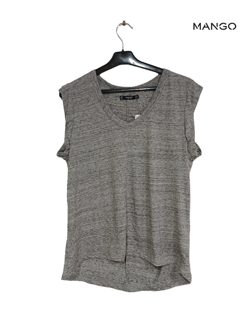 Mango Women's Grey Short-Sleeve T-Shirt| Mango in Lebanon