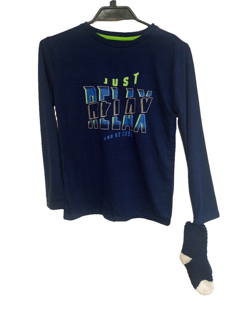 Max & Olivia Boy's Navy 2PC Set Blouse with Socks | Max & Olivia In Lebanon
