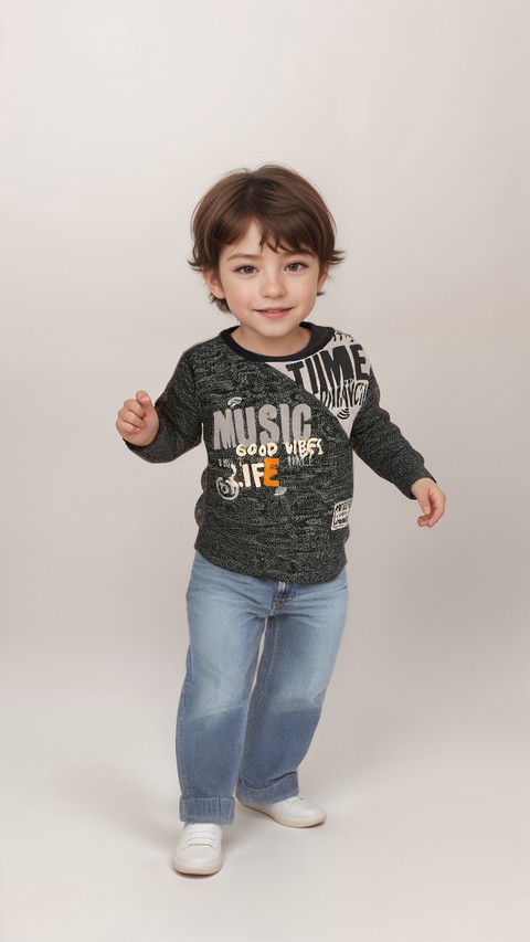 Boboli Boy's Grey Long-Sleeve Sweatshirt| Boboli in Lebanon