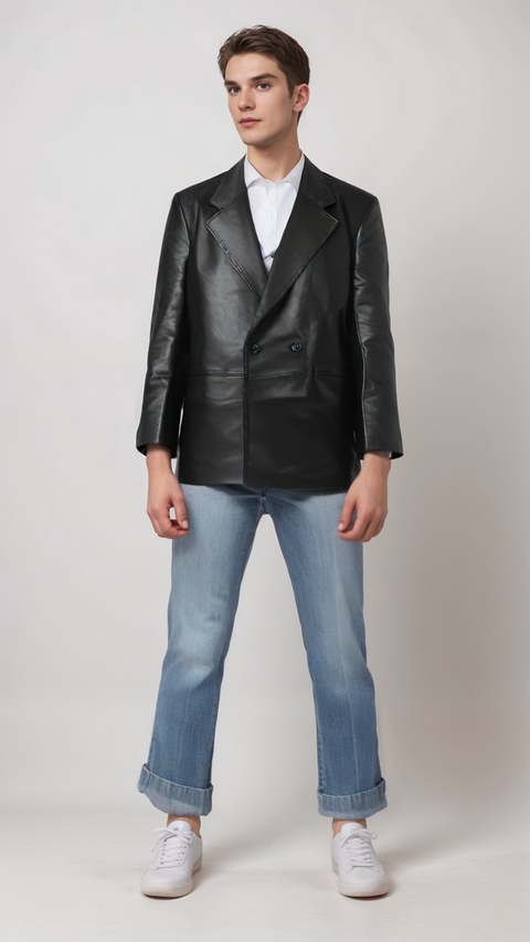 LeGer Men's Black Leather Jacket |LeGer in Lebanon